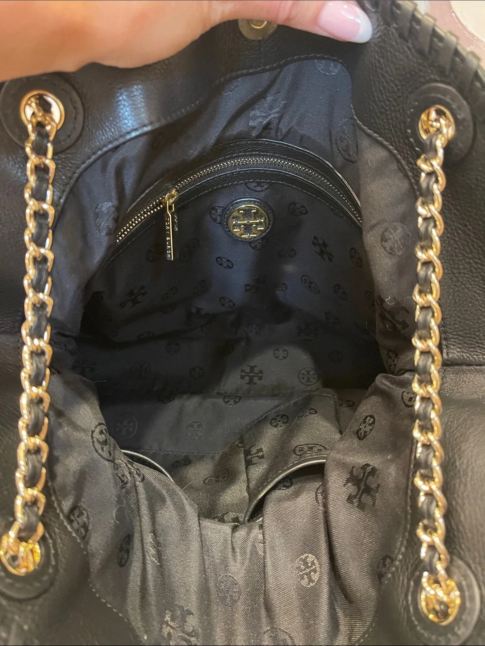 Tory Burch Black Marion Slouchy Tote